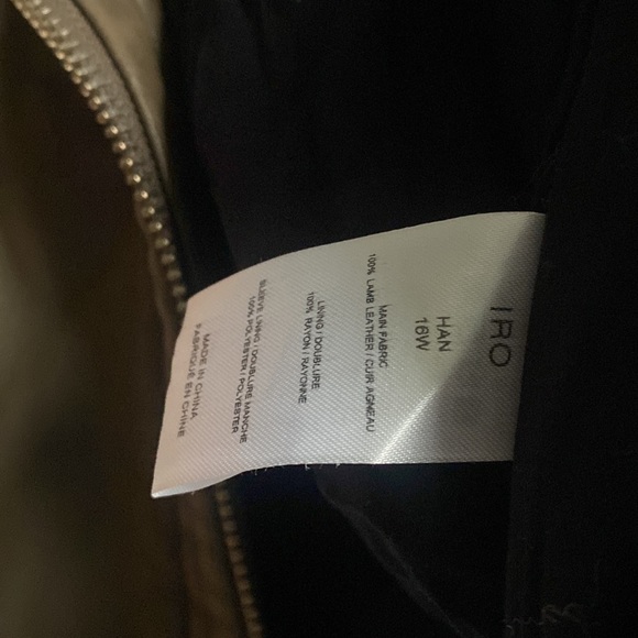 IRO Han leather Moto jacket 36 khaki - Picture 10 of 12